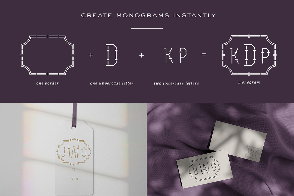Modern Bamboo Monogram Font, a Sans Serif Font by Haute Papier (Photo 5 of 6)