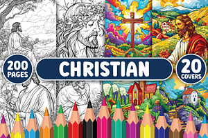 200 Christian Coloring Pages, a Seasonal Illustration by BrightMart