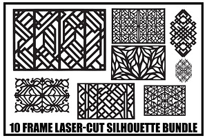 10 Geometric Frame Laser Cut Bundle, an Illustration by Gfx_Store