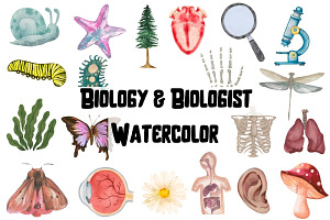 Watercolor Biology,Biologist Clipart