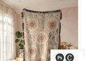 Jacquard Woven Blanket Mockup, an Apparel Mockup by Mockups Studio (Thumbnail 2 of 9)