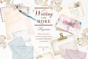 Watercolor Writing Elements & More