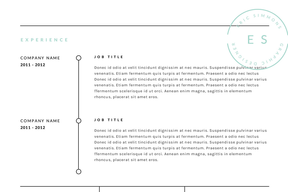 3 Page Resume Template | INDD + DOCX, a Resume Template by BlackDotResumes (Photo 6 of 6)