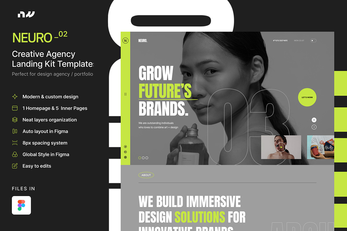 NEURO_02 - Creative Agency UI Kit, an UI Kit Template by neuwebz (Photo 1 of 10)