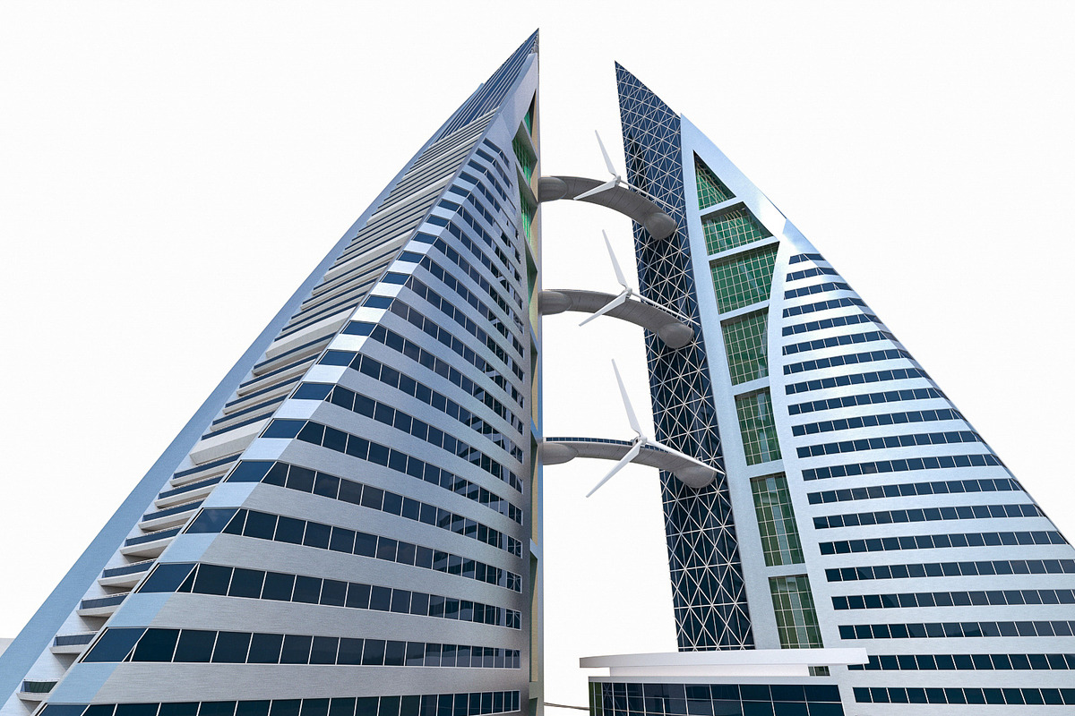 Bahrain World Trade Center, an Architecture 3D Model by 3DNUTS (Photo 4 of 12)