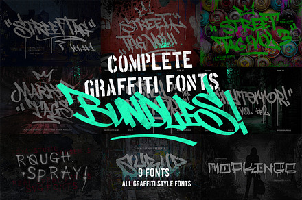 Complete Graffiti Font Bundles!, a Handwritten Font by tomatstudio
