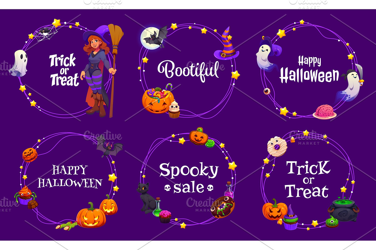 Halloween holiday festive frames, a Seasonal Illustration by Seavector Studio (Photo 3 of 3)