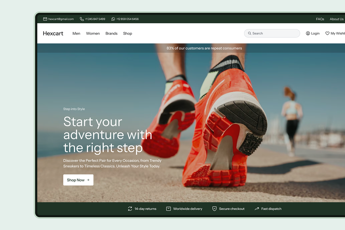 Hexcart - Clean and minimal template, a Landing Page Template by ShabbirManpurwala (Photo 2 of 6)
