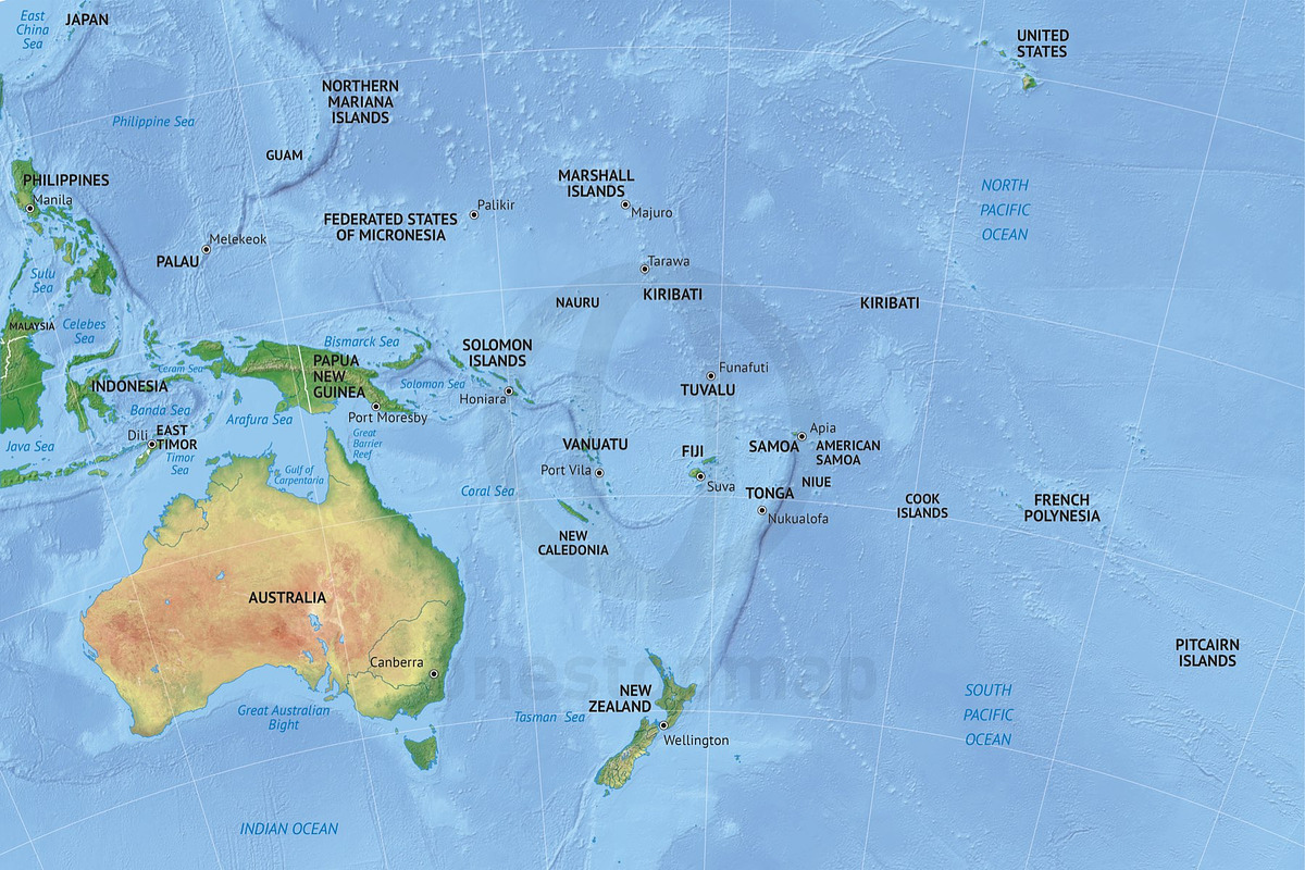 8 vector continent maps with relief, a Graphic by One Stop Map (Photo 7 of 7)