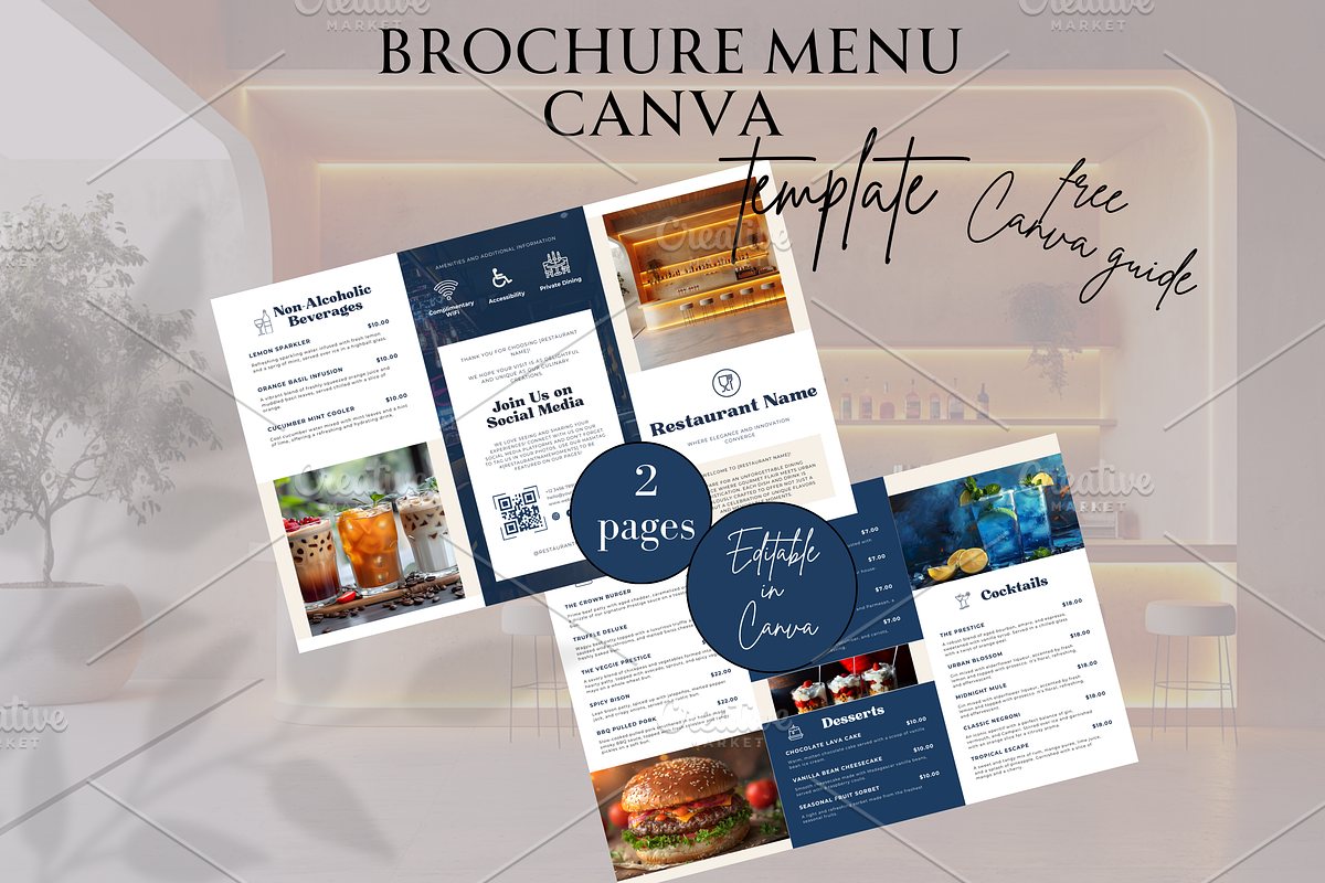 BROCHURE MENU CANVA TEMPLATE, a Marketing Template by Daring Digies (Photo 1 of 3)