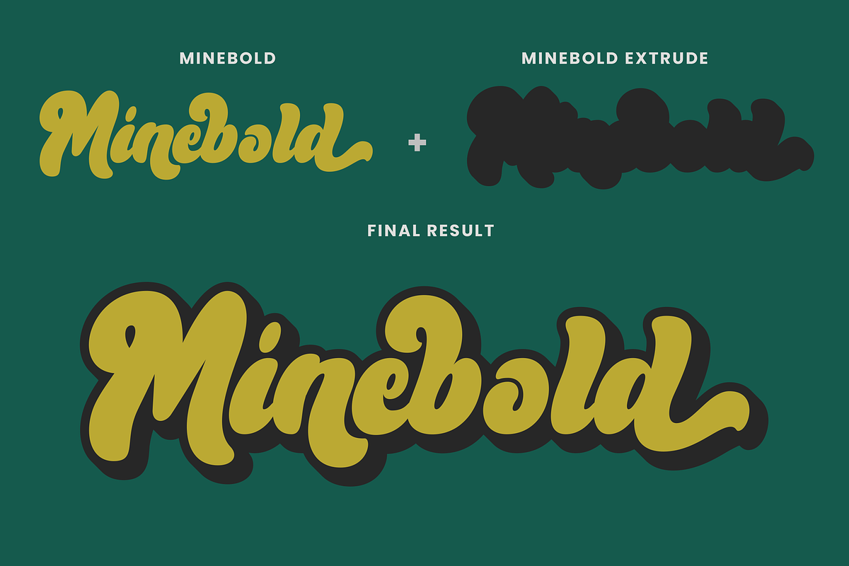 Minebold - Retro Bold Handwritten, a Script Font by ahweproject (Photo 3 of 11)