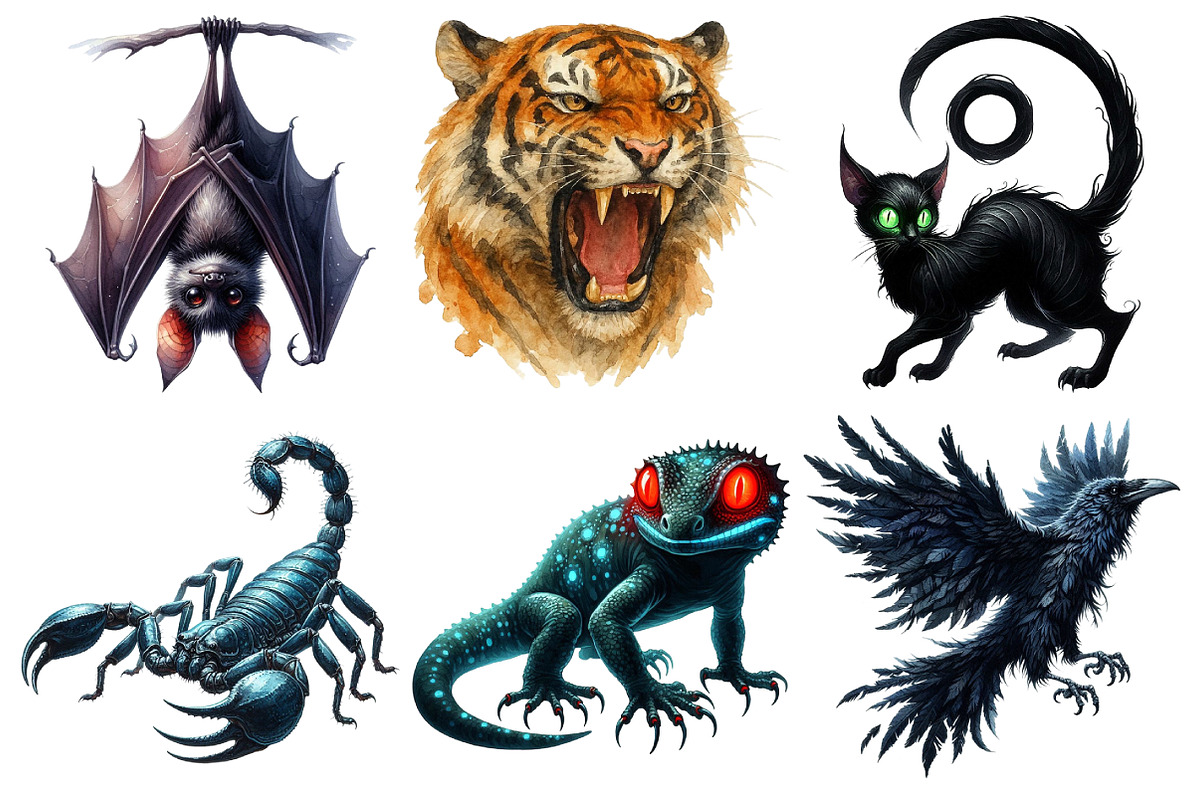 Scary Animals Sublimation PNG, an Illustration by Pixels.Craft (Photo 3 of 7)
