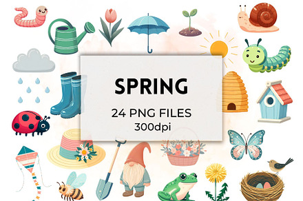Spring Clipart PNG Bundle