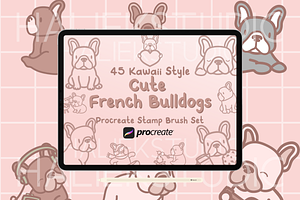 French Bulldog Procreate Stamp Brush