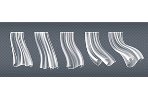 Transparent white curtains isolated, an Object Illustration by art PVP - market
