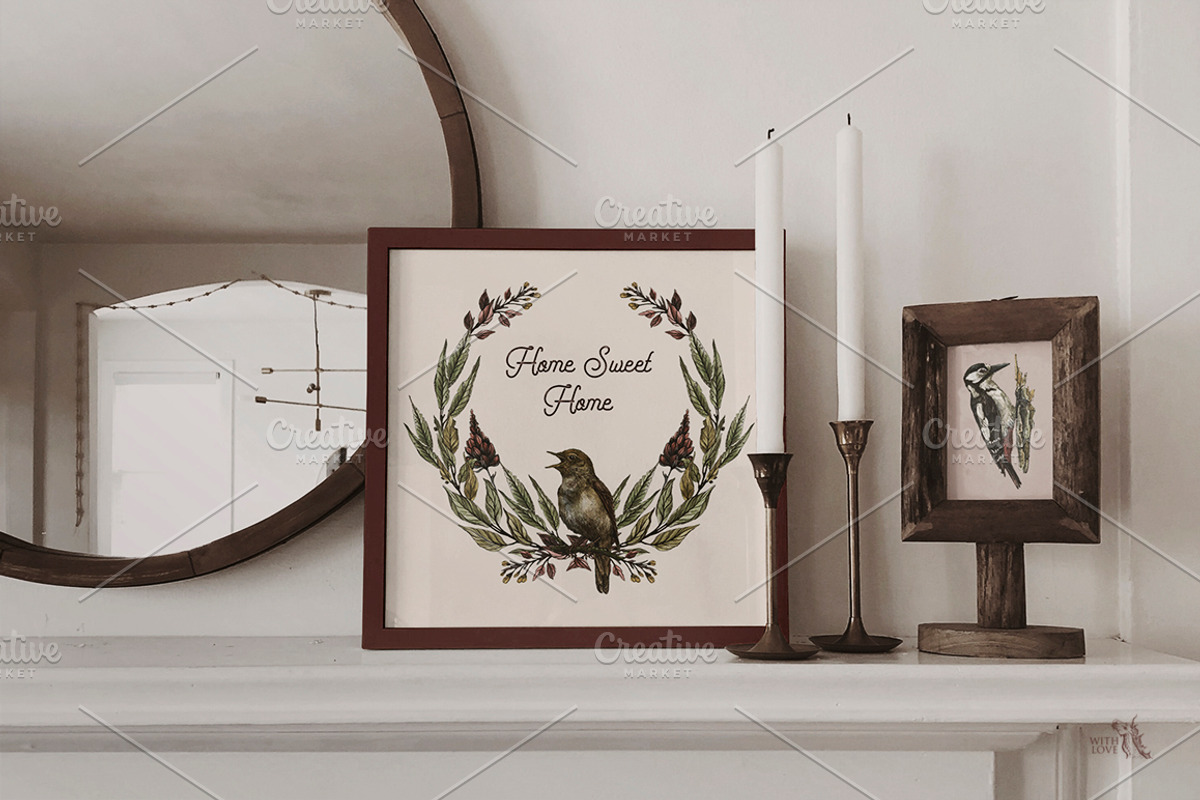 Nordic Birds Ink & Watercolor Set, an Illustration by Fluffy Unicorn (Photo 3 of 12)