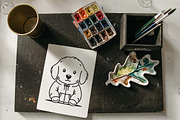 12 Cute Puppy Dog Wearing Jacket, an Animal Illustration by jongcreative (Thumbnail 6 of 7)