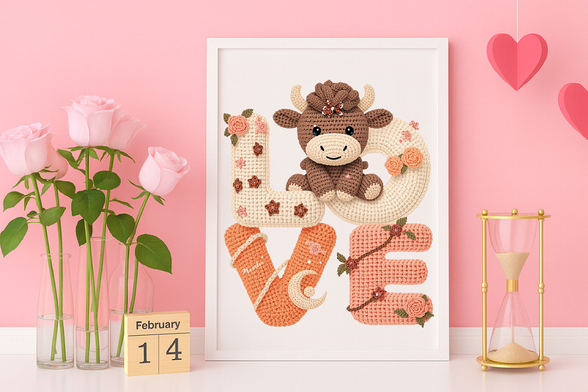 Highland Cow Valentines Day PNG, an Illustration by Canvas Craft (Photo 5 of 7)