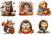 Watercolor Autumn Animals Clipart, an Illustration by OK Design (Thumbnail 5 of 5)