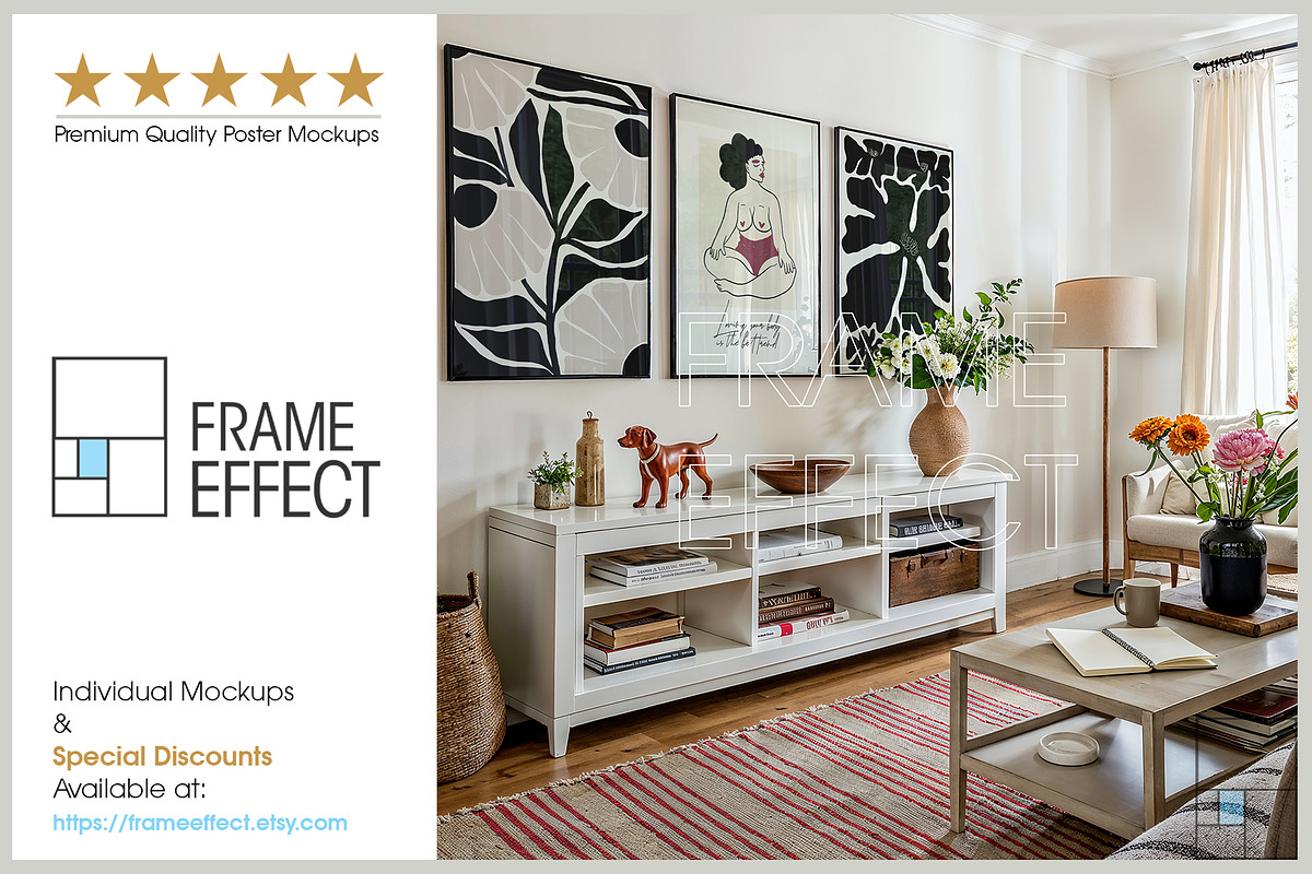 6 Floral Poster Mockups Bundle, a Household Mockup by Frame Effect (Photo 6 of 8)