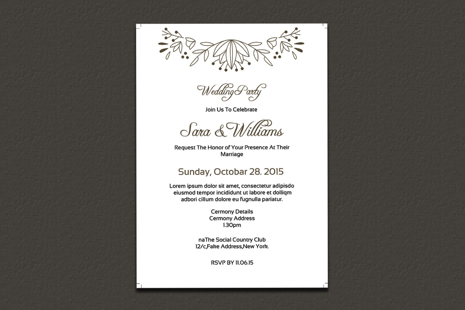 Wedding Party Invitation, an Invitation Template by retrographix