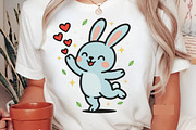 Happy Bunny Hearts Valentine Clipart, an Illustration by Designking (Thumbnail 3 of 6)
