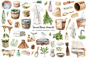 Watercolor sauna clipart. Relax time, a Healthcare Illustration by Art and Funny (Thumbnail 2 of 3)