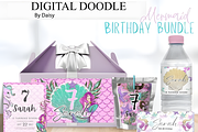 Mermaid Birthday Bundle Canva Templa, a Marketing Template by Coco Bloom (Thumbnail 1 of 7)