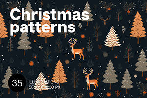 Christmas Patterns. 35 images, a Decorative Illustration by Handmadefont