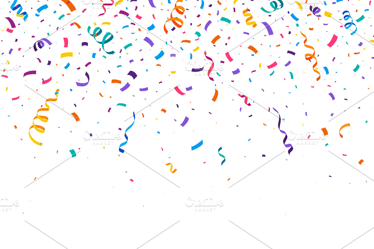 Festive party confetti vector, a Decorative Illustration by Vector Tradition