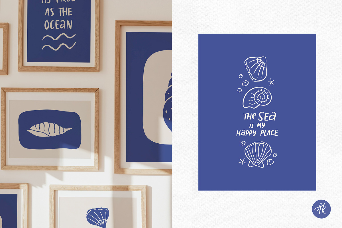 Sea Lover Hand Drawn Wall Art Set, a Graphic by Alena Koval (Photo 6 of 23)