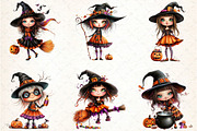 Quirky Halloween Witch Clipart, an Illustration by DreamCafeArt (Thumbnail 4 of 8)