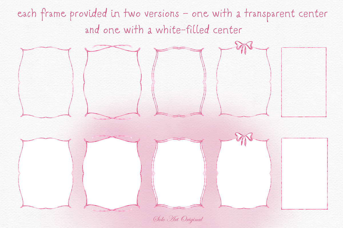Watercolor Hand-Drawn Pink Frames, an Object Graphic by Solo Art Original (Photo 5 of 14)