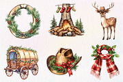 Western Cowboy Christmas Clipart, an Illustration by Dream Creation (Thumbnail 3 of 6)