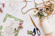 Greenery Wedding Invitation Template, an Invitation Template by Cyrah's Collection (Thumbnail 3 of 4)