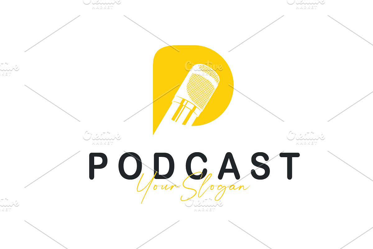 Microphone logo design for podcast, a Branding & Logo Template by Maylianaw28