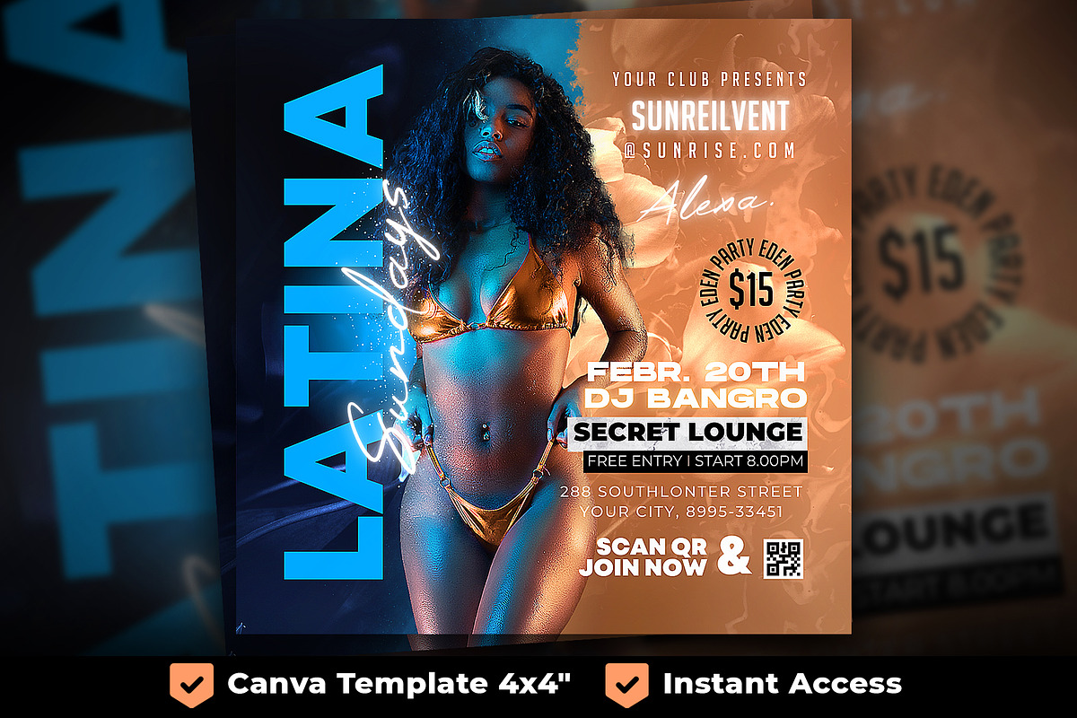 Party Flyer, Canva Club Flyer, a Flyer Template by FLYERHIVE (Photo 1 of 3)