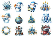 Blue and gold Christmas clipart, an Illustration by Designworld (Thumbnail 2 of 5)