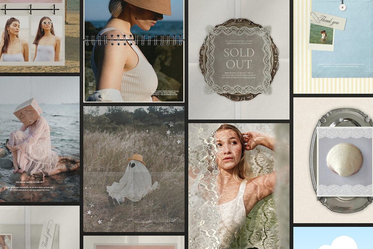 Nostalgic Beach Instagram Templates, a Social Media Template by Pani Temp. (Photo 5 of 16)