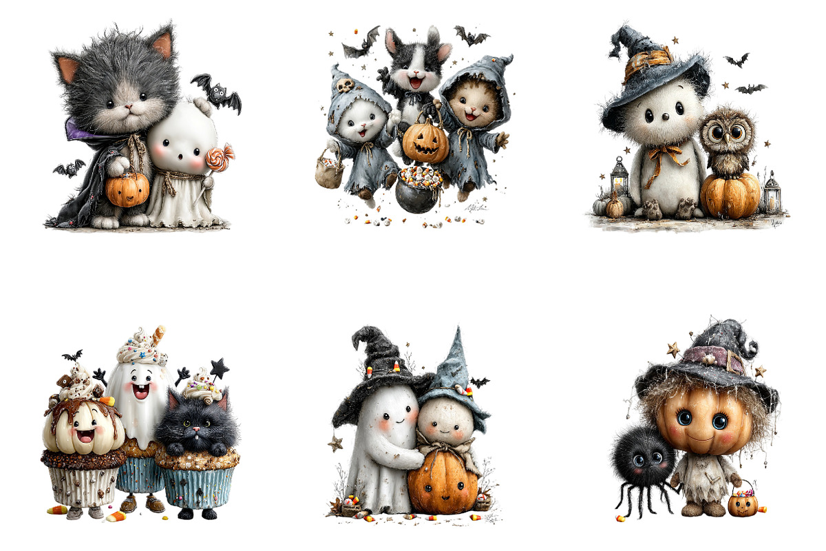 Spooky Cute Friends Halloween, a Seasonal Illustration by CreationArt (Photo 6 of 7)