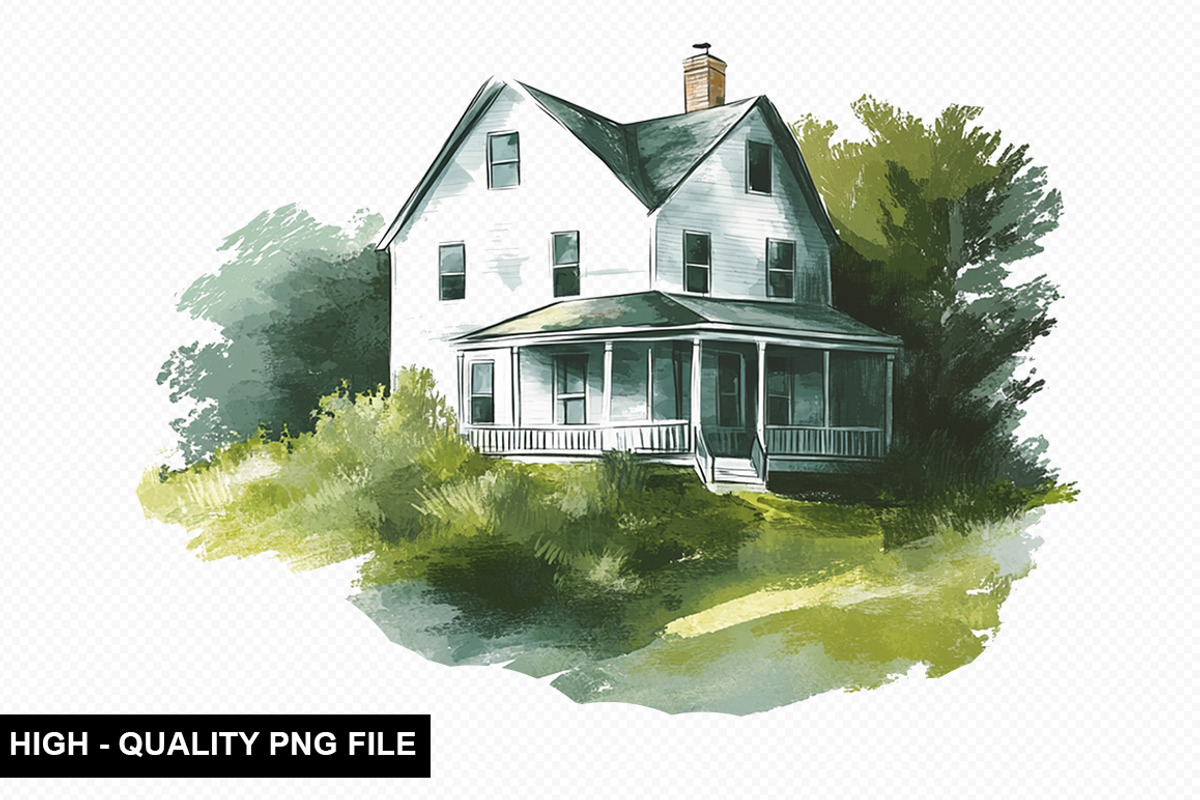 Watercolor House Clipart Bundle, an Illustration by crative8112 (Photo 9 of 9)