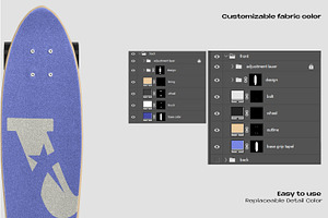 Mini Cruiser Skateboard Mockup