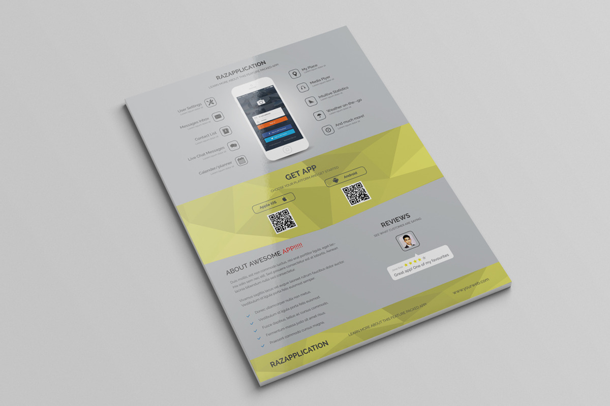 Mobile App Promotion Flyers, a Flyer Template by DeviserWeb (Photo 2 of 2)