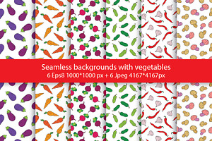 Seamless backgrounds with vegetables