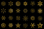 Golden snowflakes clip art set., an Icon by mcherevan (Thumbnail 3 of 4)