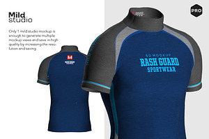 3D Men's Rash Guard SS Mockup