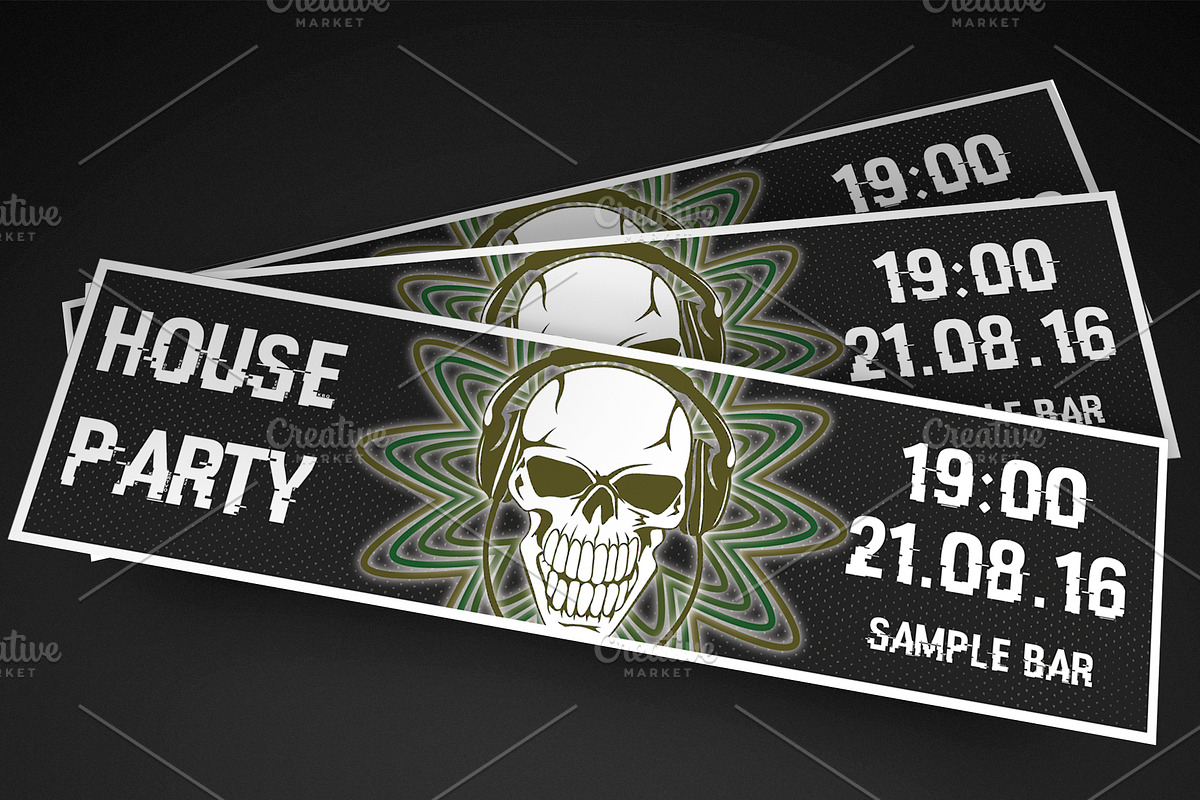 House Party Event Ticket, an Invitation Template by Konakchiev (Photo 1 of 3)