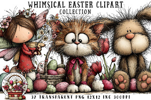 Whimsical Easter Clipart, an Illustration by OK Design