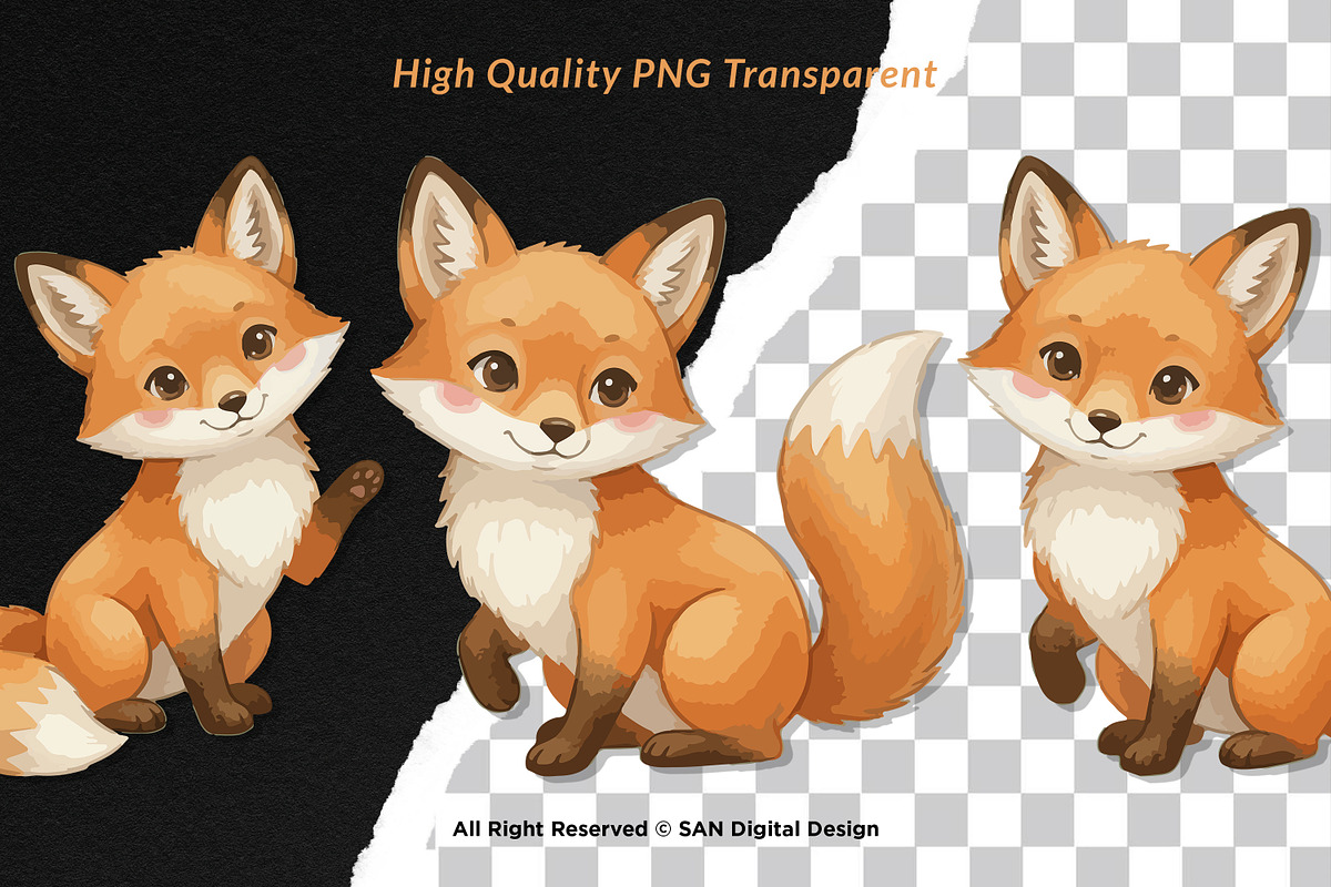 15 Bundle Watercolor Cute Fox Forest, an Animal Illustration by Morspective (Photo 2 of 8)