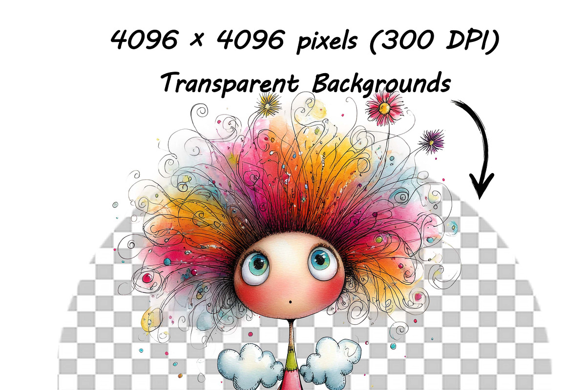Watercolor Quirky Fairy Clipart Set, a Graphic by one-touch (Photo 9 of 14)